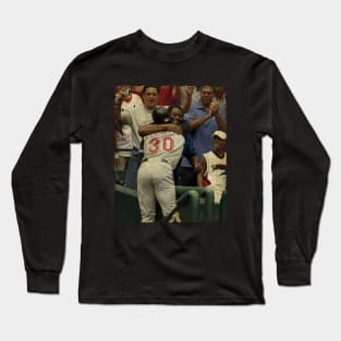 Ken Griffey Jr. Hugs His Dad After Long Sleeve T-Shirt